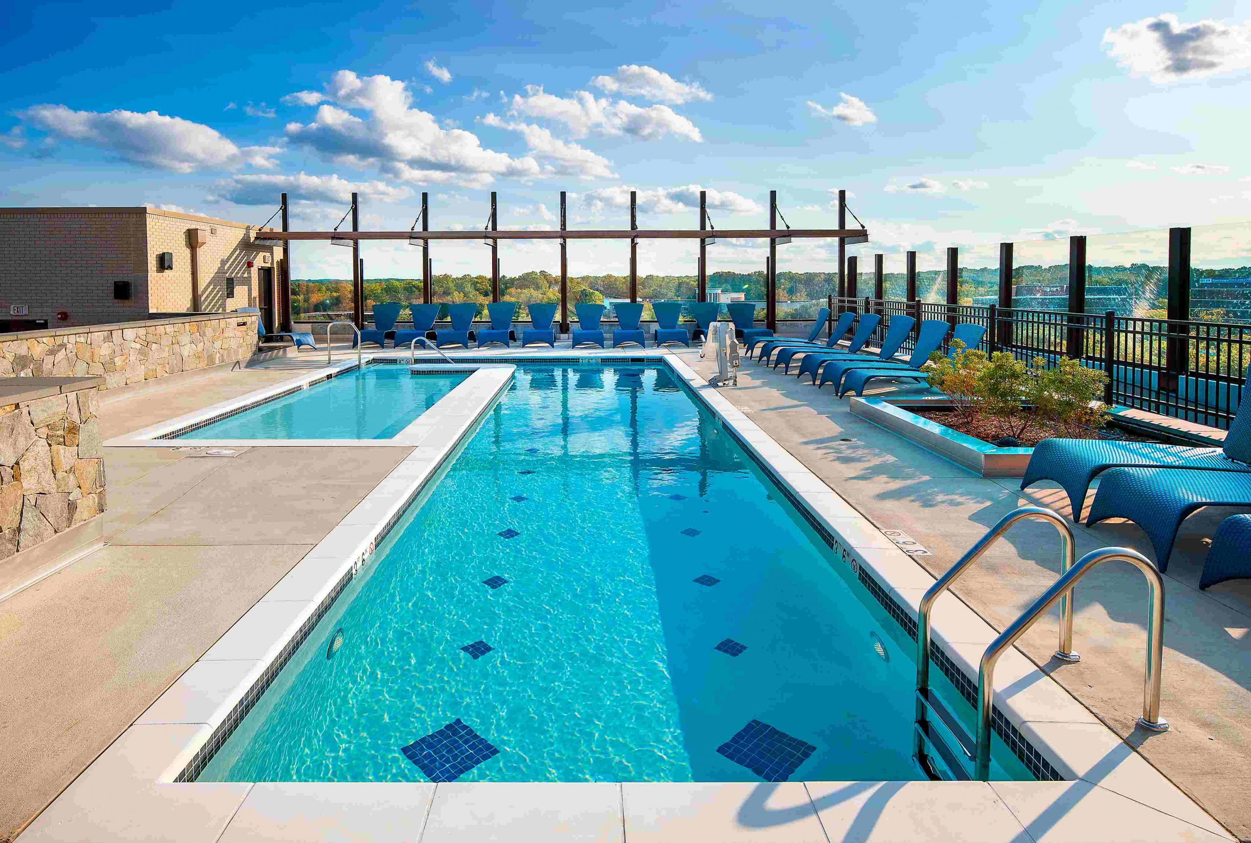 Rooftop pool with sundeck